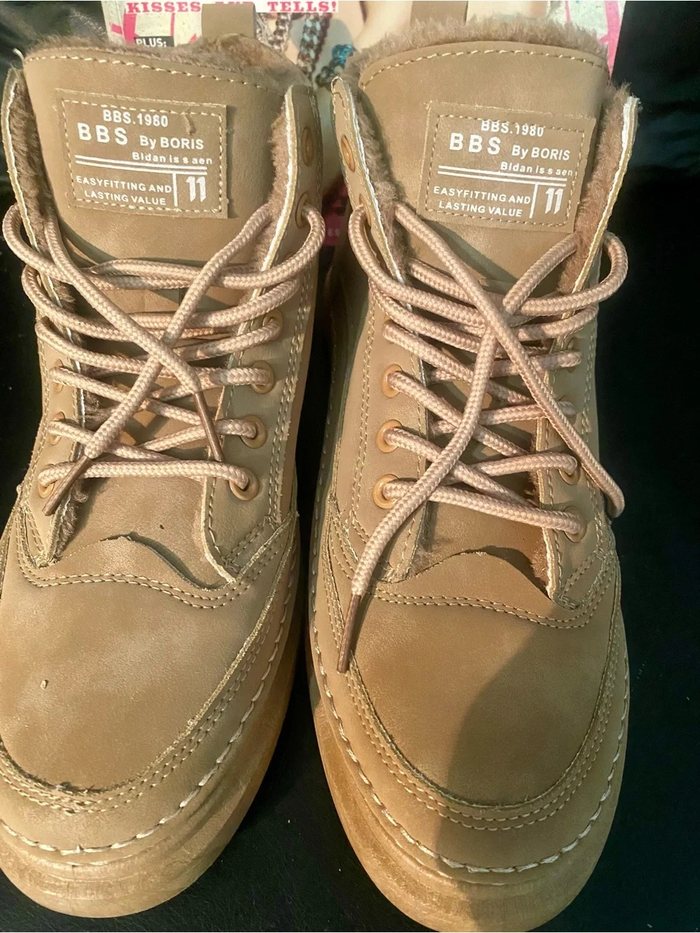 BBS Men's Casual Lace-Up Boots in Tan Sz. 8.5/9